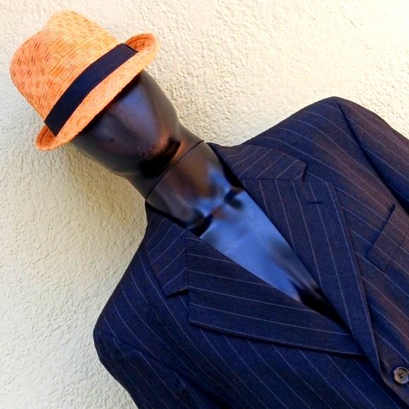 DAVID BIOS MEN'S PIN STRIPED (3) BUTTON WOOL BLEND LUX BLAZER - Picture 16 of 17